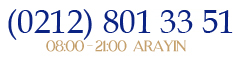 Telefonla sipariş: 0212 801 33 51